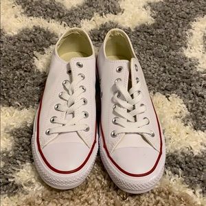 All white leather chuck converse